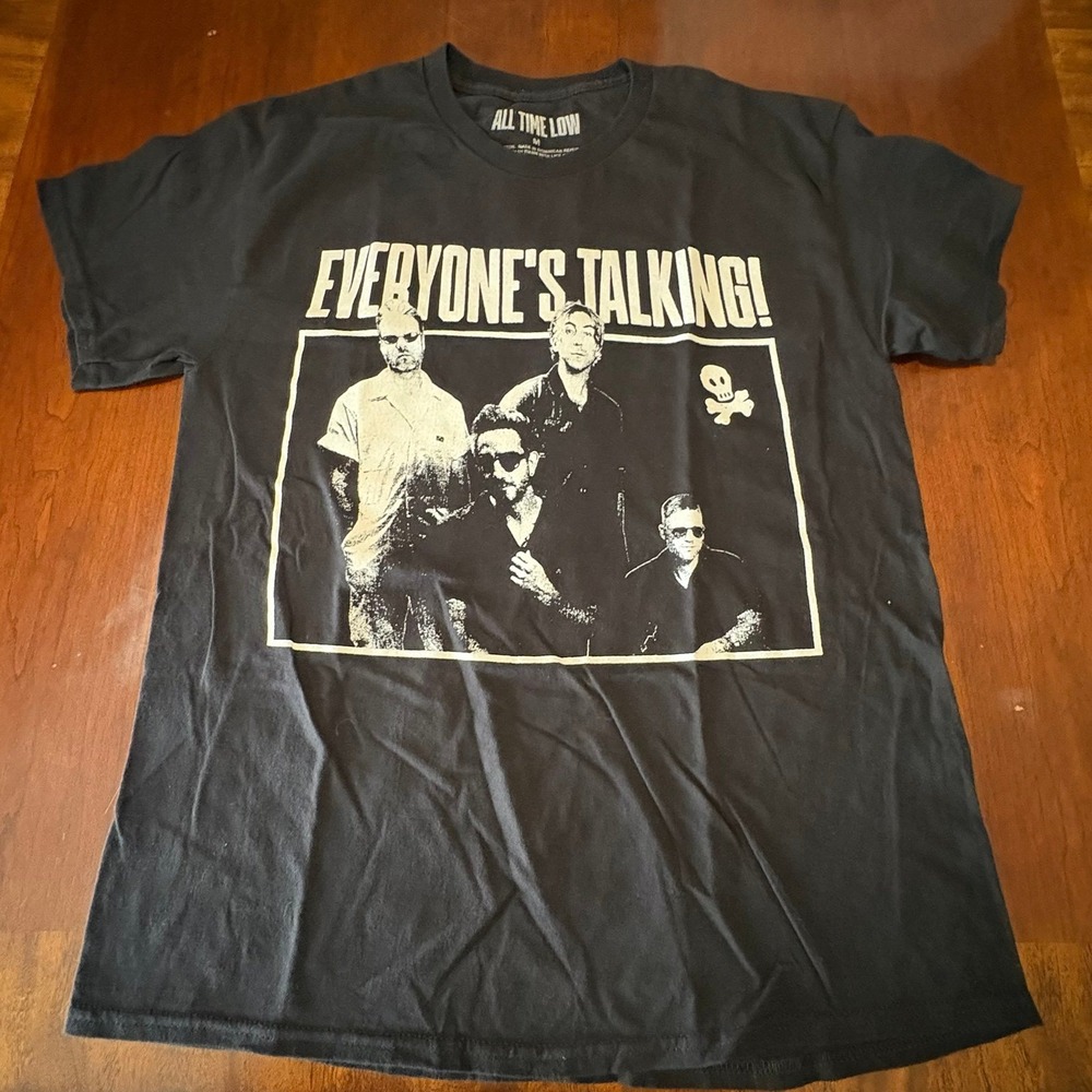 All Time Low "Everyone's Talking!" 2025 Tour Graphic T-Shirt – Black – Size M